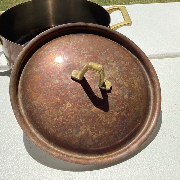 Vintage Paul Revere Copper & Brass Lidded casserole type pot - Rare - Collectibl - Picture 4 of 16